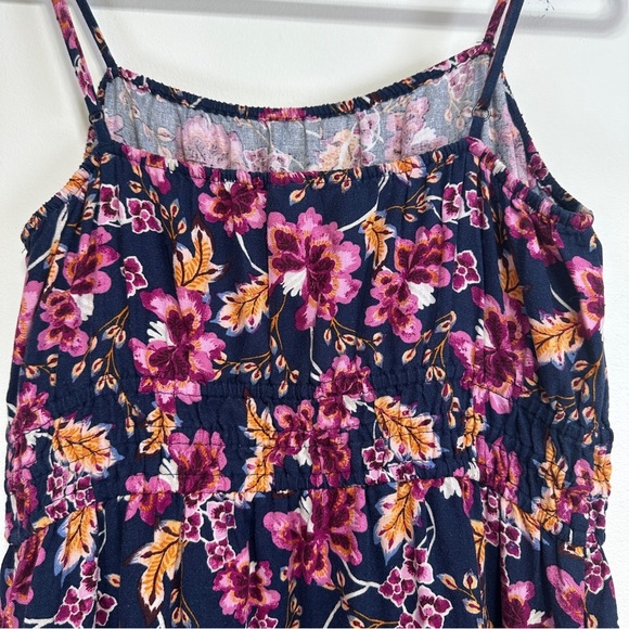 Old Navy | Floral Maxi Dress | Black and Pink Linen Blend Dress - Picture 8 of 12